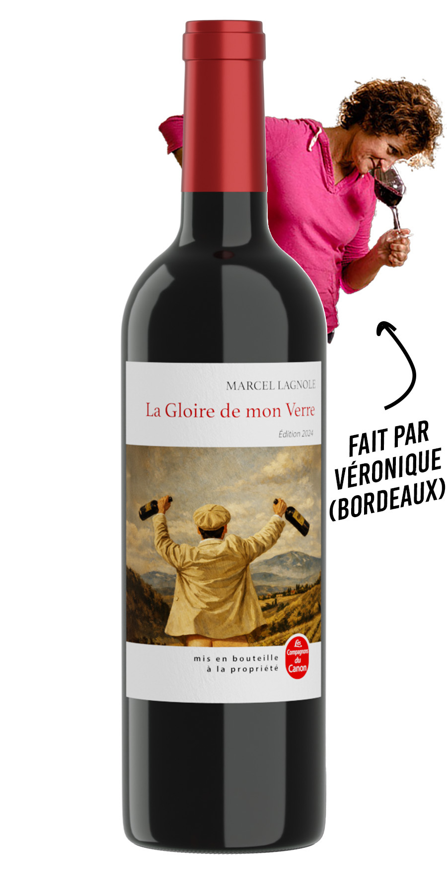 Vin parodie littéraire Bordeaux rouge – La Gloire de mon Verre
