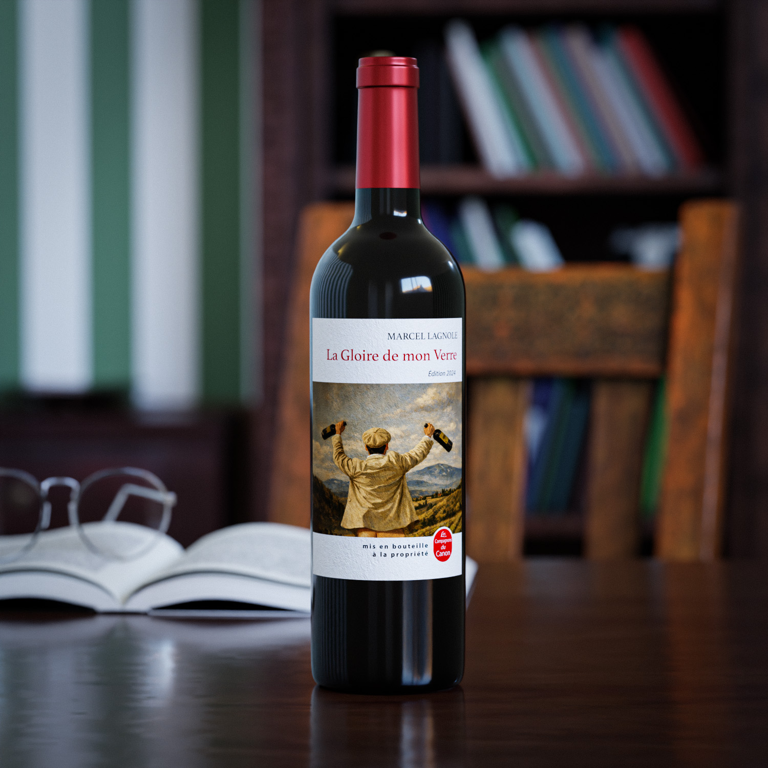 Vin parodie littéraire Bordeaux rouge – La Gloire de mon Verre – Image 3