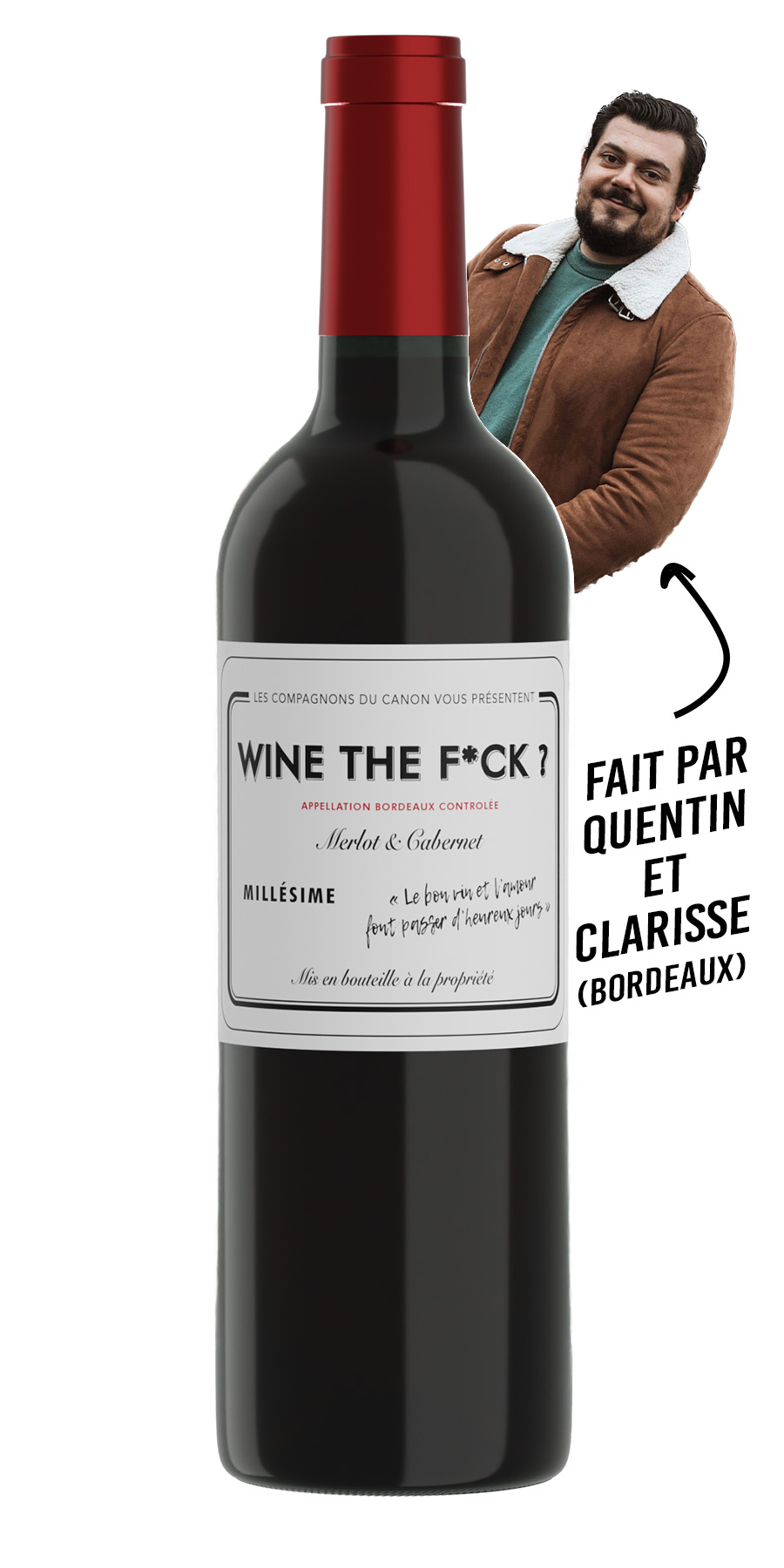 Wine the F*ck – Vin cadeau Bordeaux Rouge 2020 (Version 1)