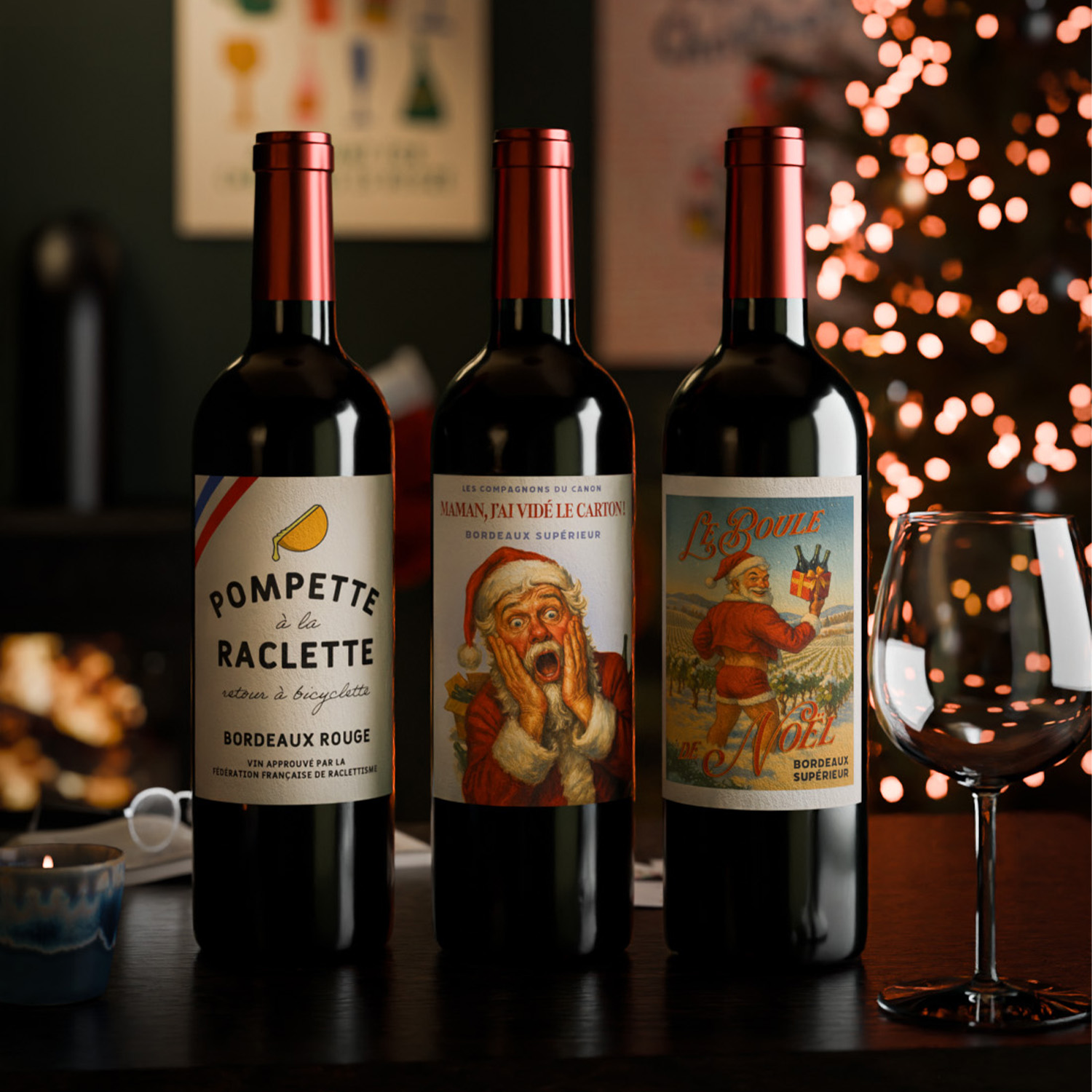 Le Boule de Noël – Vin rouge de Bordeaux festif et idée cadeau de Noël originale – Image 3