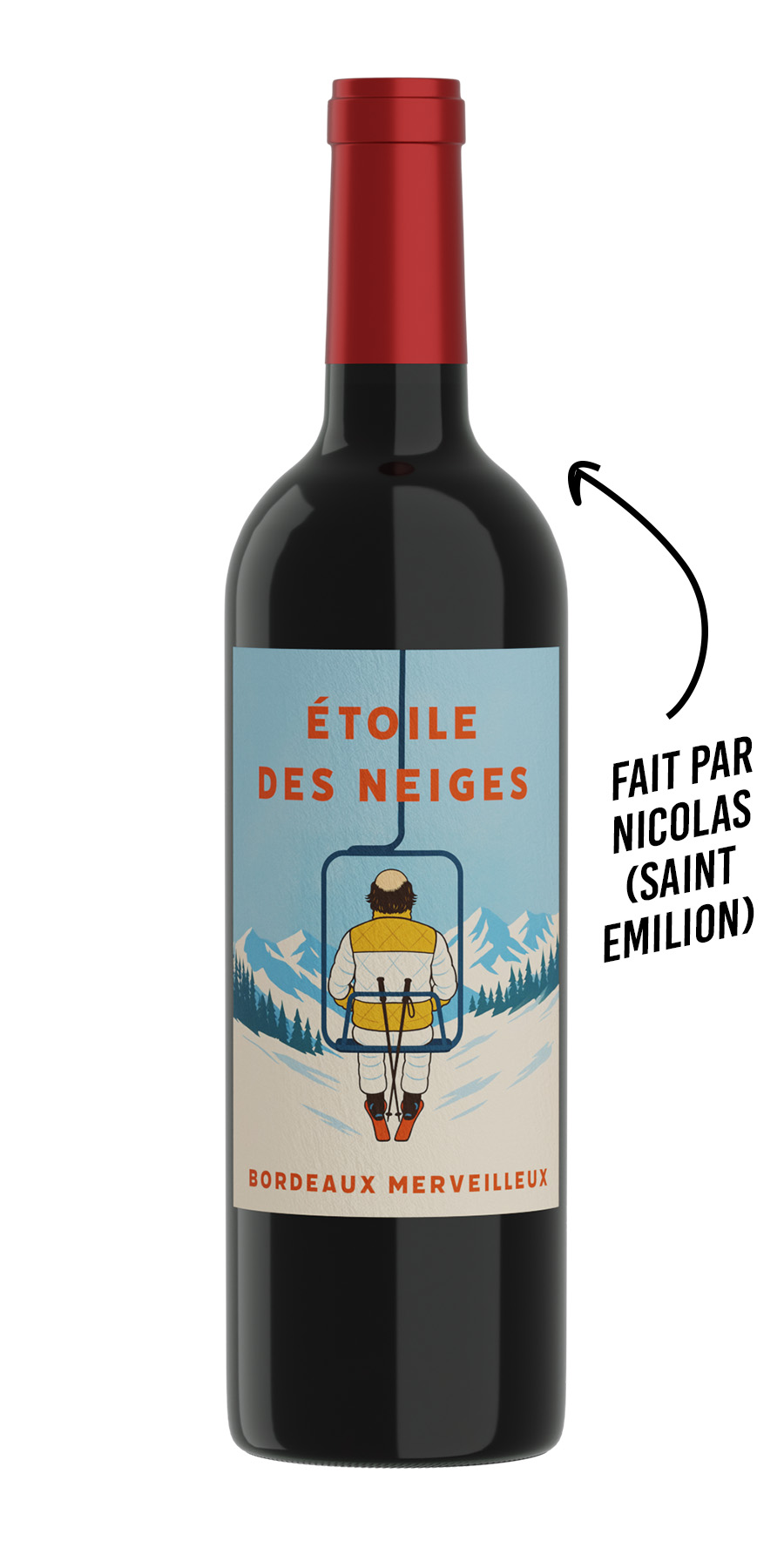 Étiquette humoristique “Le Tire-Fesse” – vin de Noël cadeau, Bordeaux Supérieur fruité