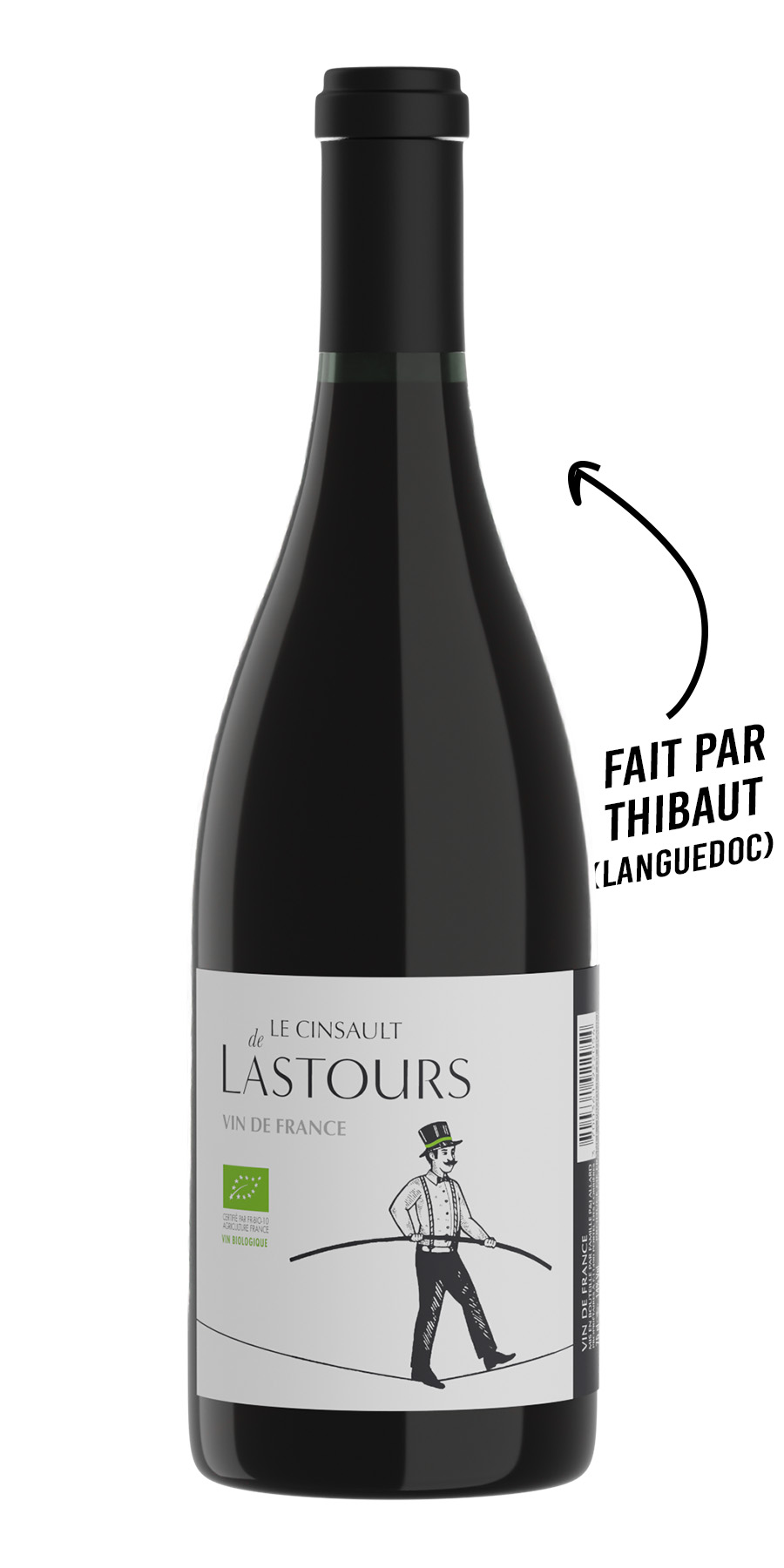 Le Cinsault de Lastours | Vin bio du Languedoc léger et fruité - Cadeau vin rouge