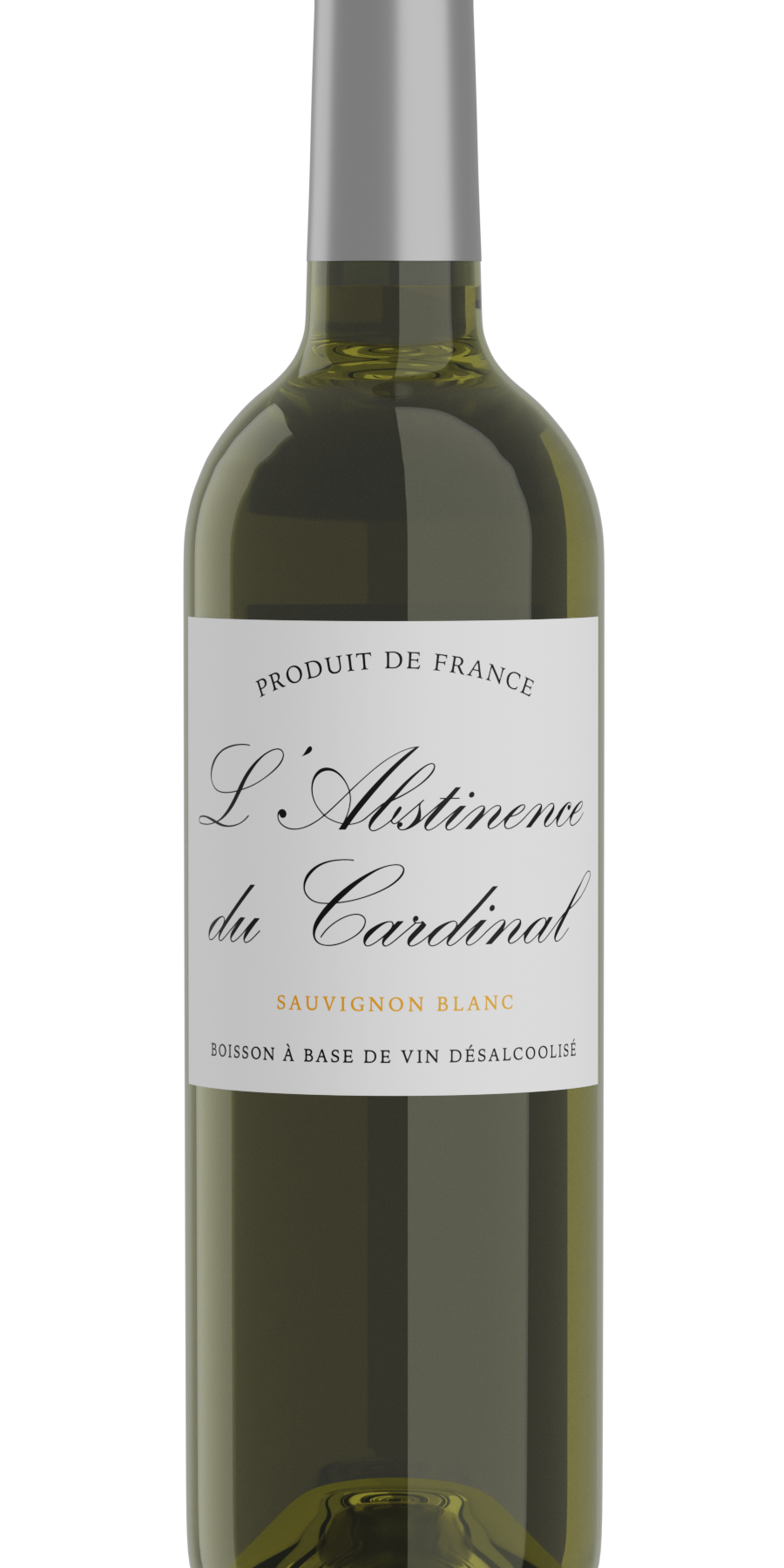 Bouteille de L’Abstinence du Cardinal – vin blanc sans alcool, boisson désalcoolisée au profil frais et fruité.