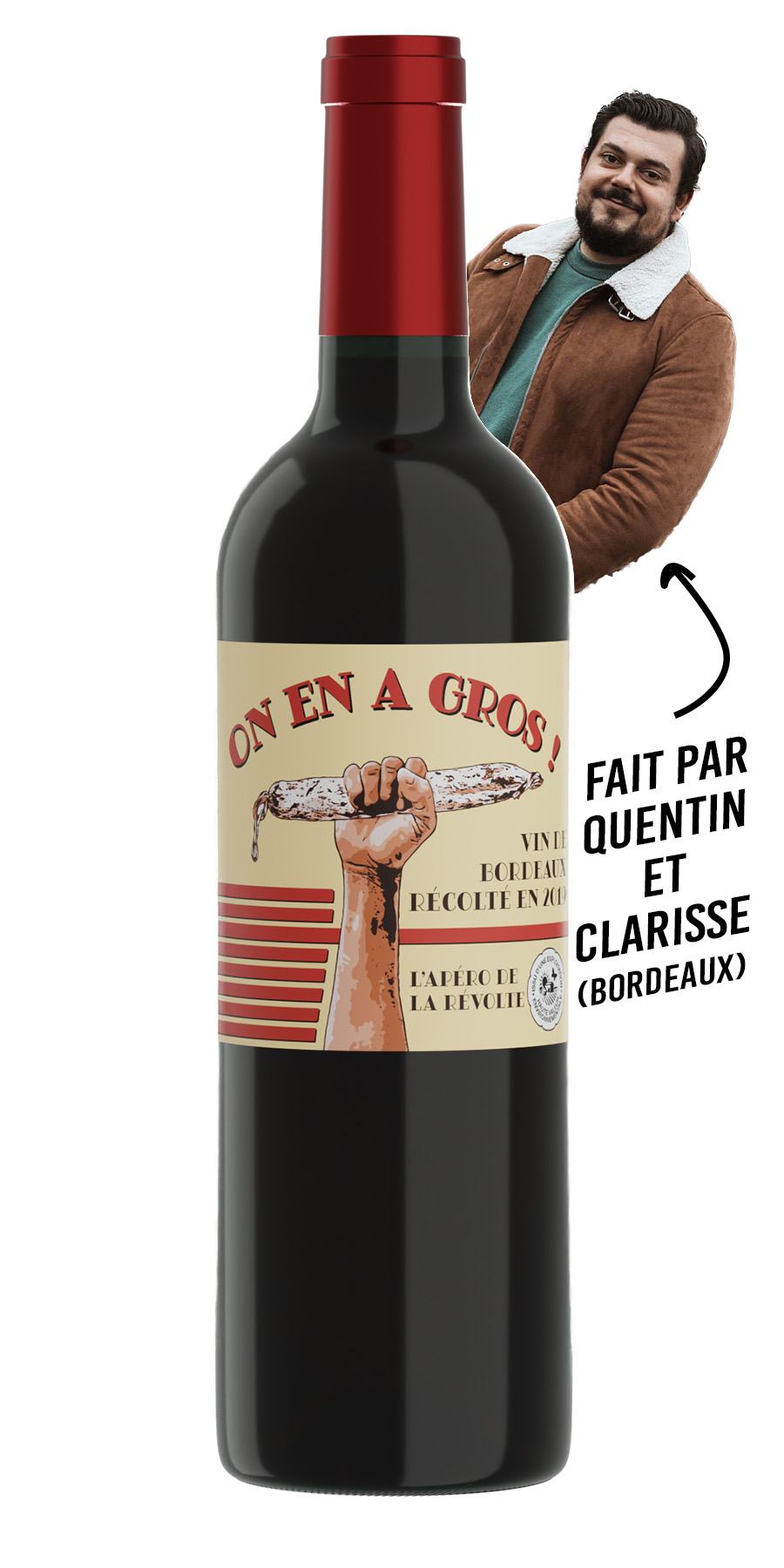 Vin rouge cadeau engagé – On en a Gros ! (Version 1)