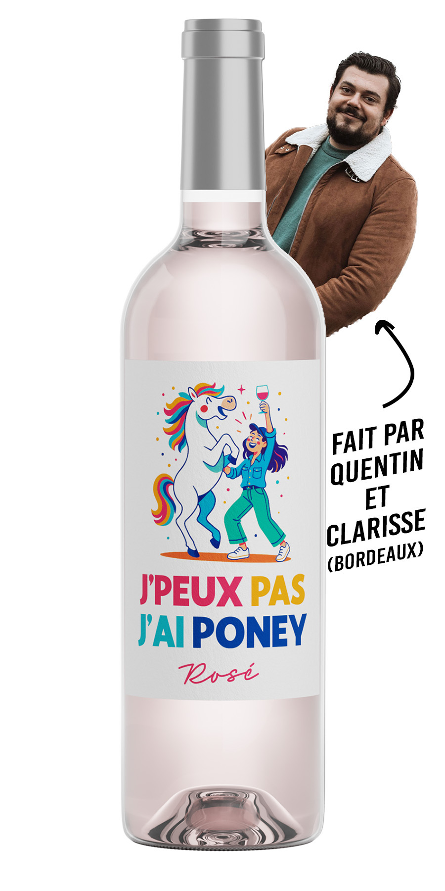 J'peux pas j'ai Poney 2025 – Bordeaux Rosé décalé